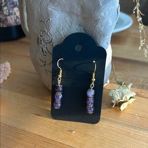 Elegant Purple Beaded Earrings